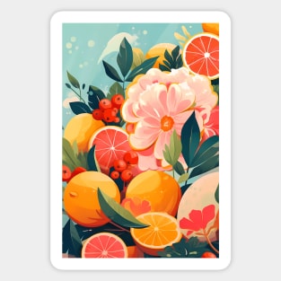 Citrus Fruits Flowers Sticker